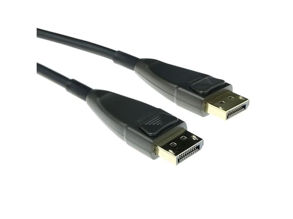 ACT 15 meter DisplayPort hybrid fiber/copper cable DP male to DP male. DISPLAYPORT HYBRID CABLE 15M (AK4031)