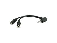 MicroConnect - Headsetadapter - 4-pinners miniplugg hann til stereo minijackplugg, miniplugg hunn - 15 cm