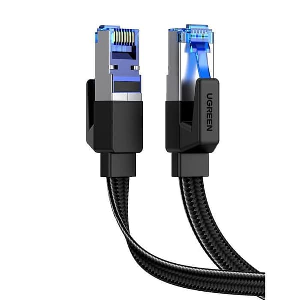 UGREEN 5M Cat 8 platt Ethernet-kabel RJ45 flätad nylon nätverkskabel 40Gbps 2000MHz PoE 8P8C