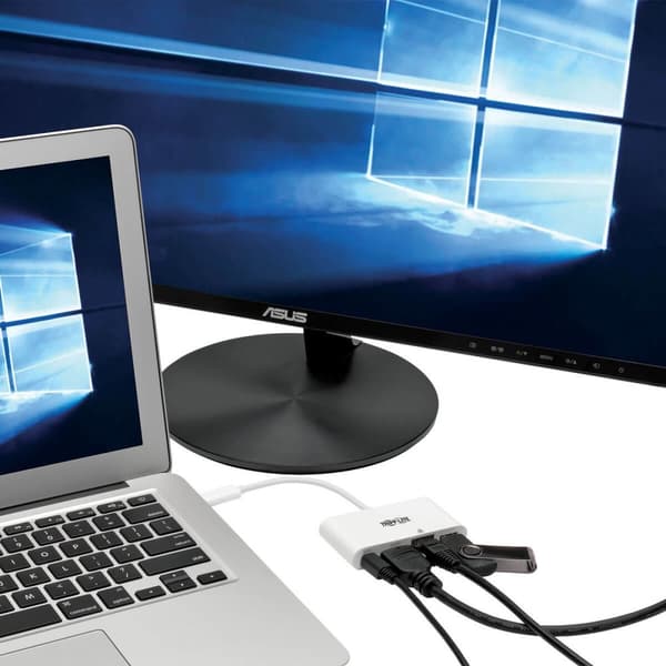 Eaton PowerWare Tripp Lite USB C till HDMI Multiport Video Adapter Converter med USB-A-hubb, USB-C PD-laddning, Gigabit Ethernet-port, Thunderbolt 3-k