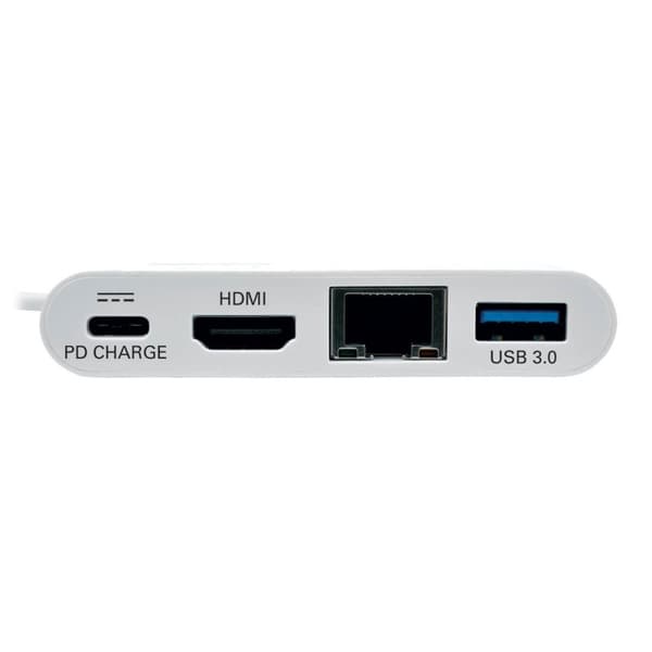 Eaton PowerWare Tripp Lite USB C till HDMI Multiport Video Adapter Converter med USB-A-hubb, USB-C PD-laddning, Gigabit Ethernet-port, Thunderbolt 3-k