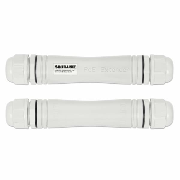 INTELLINET Ultra Long Range Outdoor Fast Ethernet PoE+ Extender Set Förlänger PoE-räckvidden upp till 1000 m, en PD-port upp till 95 W, IEEE 802.3bt-k