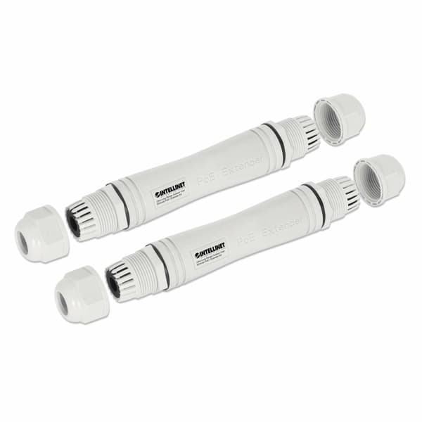 INTELLINET Ultra Long Range Outdoor Fast Ethernet PoE+ Extender Set Förlänger PoE-räckvidden upp till 1000 m, en PD-port upp till 95 W, IEEE 802.3bt-k