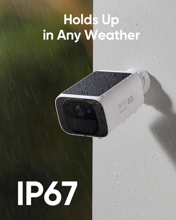 eufy security S220 SoloCam Dual Pack - Solskyddskamera - Trådlös utomhuskamera - Forever Power - 2K-upplösning