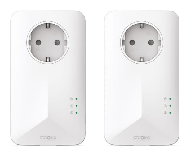 Strong PowerLine 1000 Kit, 1000 Mbit/s, IEEE 802.3, IEEE 802.3u, Gigabit Ethernet, 10,100,1000 Mbit/s, HomePlug AV2, 128-bit AES Hvit