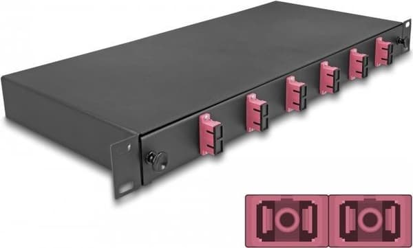 Delock 19? Fiberoptisk splejsningsboks 6 x SC Duplex OM4 1U fuldt udstyret klar til splejsning (67002)