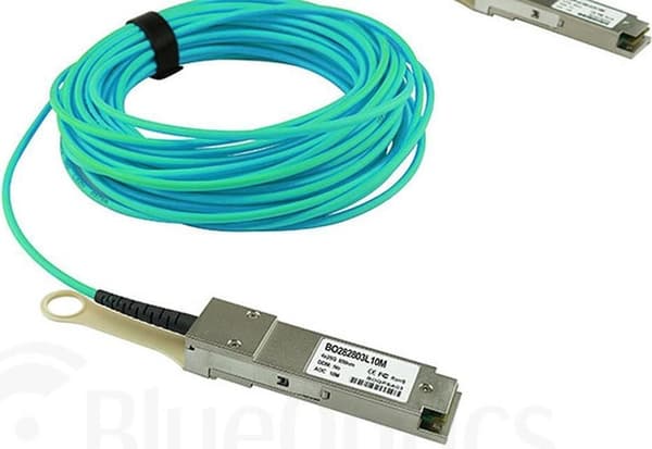BlueOptics Q28-AOC-10M-MV-BO Valokuitukaapeli QSFP28 OM3 Aqua color (Q28-AOC-10M-MV-BO)