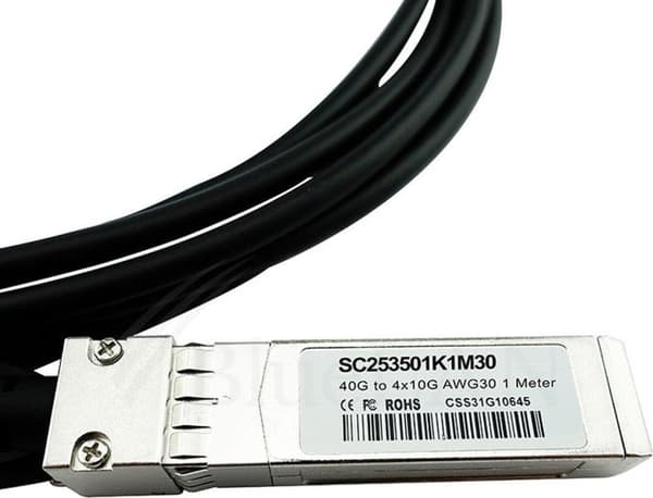 BlueOptics CABQ-S-3M-BL InfiniBand-kaapeli QSFP 4xSFP+ musta (CABQ-S-3M-BL)