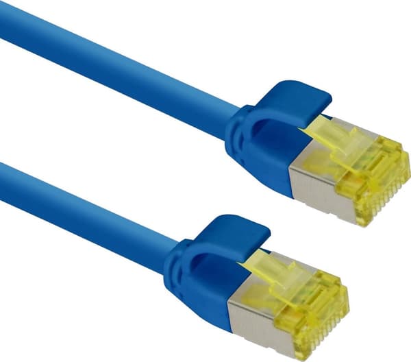 Helos Ultra Slim - Patch-kabel - RJ-45 (M) til RJ-45 (M) - 5 m - SFTP, PiMF - CAT 6a - IEEE 802.3af/IEEE 802.3at/IEEE 802.3bt - halogenfri - blå
