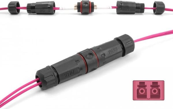 Delock fiberoptisk kabelstik LC duplex-stik til LC-duplex-stik OM4 vandtæt (87879)