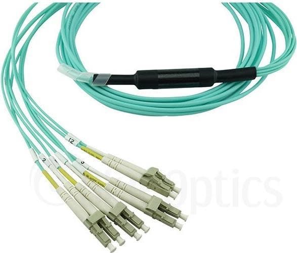 Yhteensopiva Dell EMC CBL-MPO12-4LC-OM3-1M BlueOptics kuituoptinen liitäntäkaapeli, MPO/UPC, 4xDuplex LC/UPC, 1 metri, multimode G50/125 µm, OM3, merk
