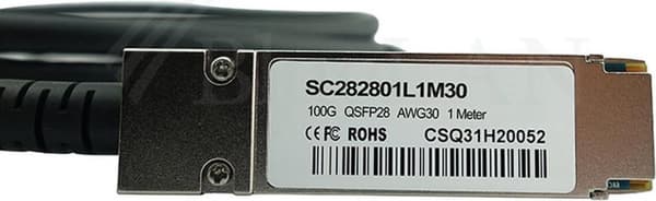 BlueOptics QSFP28-DAC-3M-SP-BL InfiniBand-kabel Sort (QSFP28-DAC-3M-SP-BL)