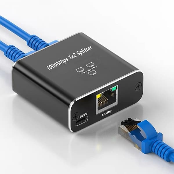 RJ45-Splitter 1 till 2 för 1000M Nätverk