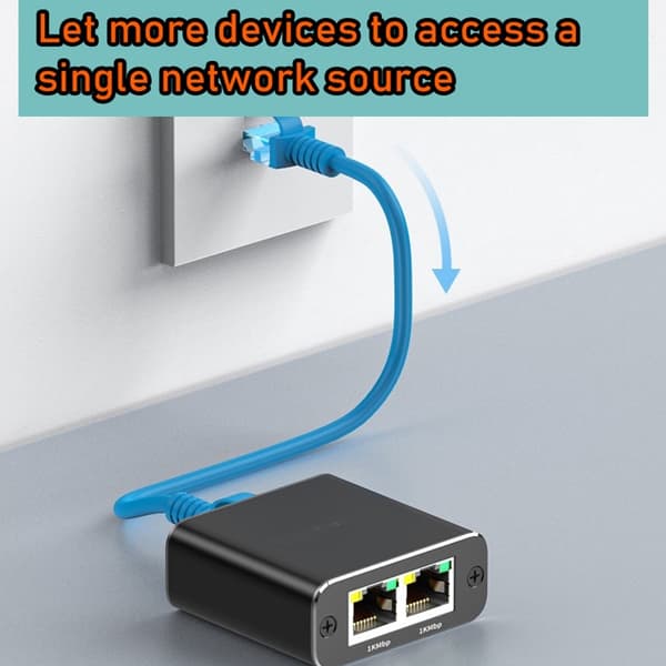RJ45-Splitter 1 till 2 för 1000M Nätverk