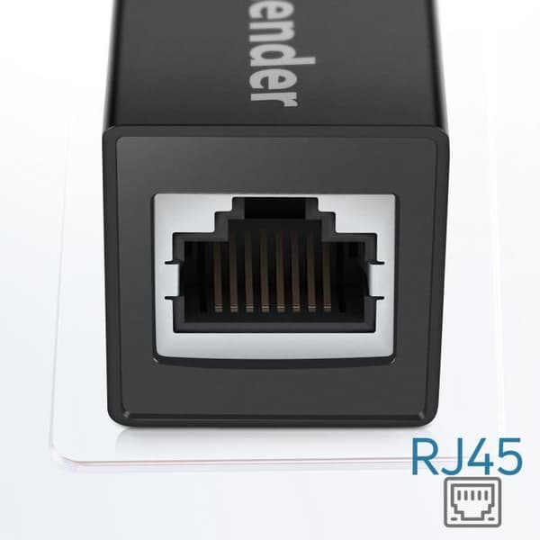 Ethernet Förlängningsadapter - AVIZAR - RJ45 - Kompakt design - Aluminiumlegering - Svart
