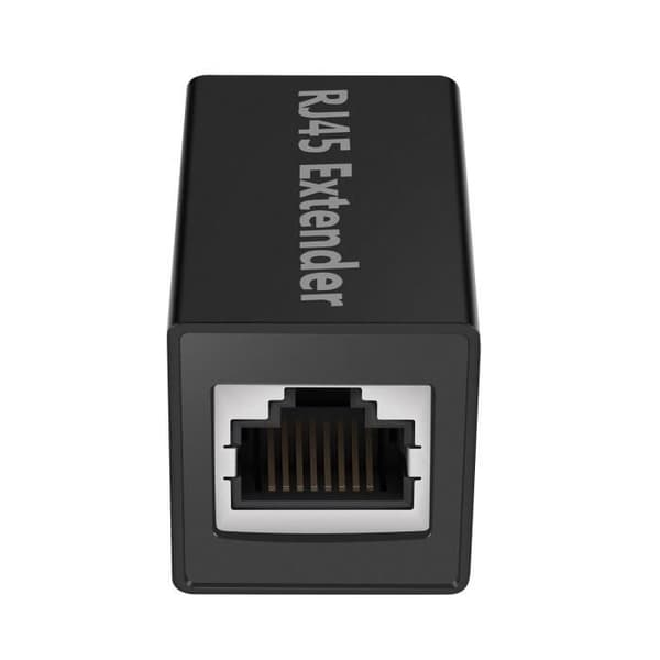 Ethernet Förlängningsadapter - AVIZAR - RJ45 - Kompakt design - Aluminiumlegering - Svart