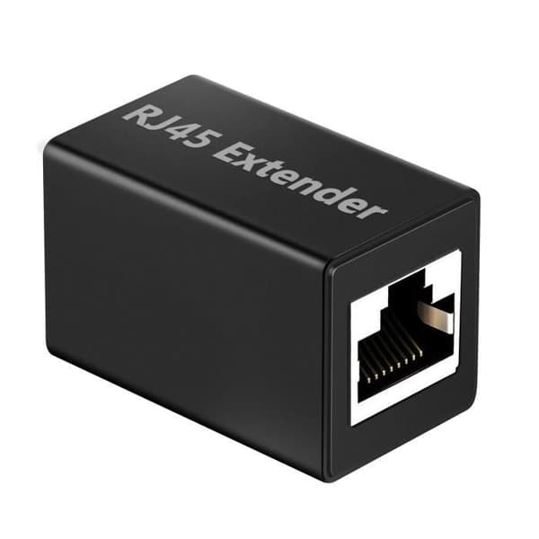 Ethernet Förlängningsadapter - AVIZAR - RJ45 - Kompakt design - Aluminiumlegering - Svart