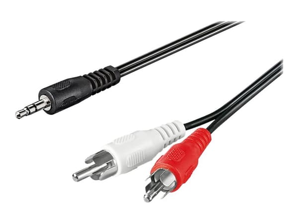 goobay - Lydkabel - mini-phone stereo 3.5 mm hann til RCA hann - 3 m - skjermet - svart