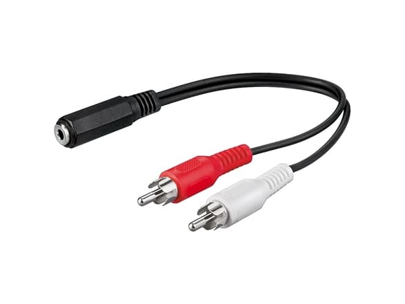 goobay AVK 179-0020 - Audioadapter - RCA x 2 hann til mini-phone stereo 3.5 mm hunn - 20 cm