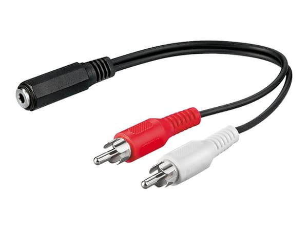 goobay AVK 179-0020 - Audioadapter - RCA x 2 hann til mini-phone stereo 3.5 mm hunn - 20 cm