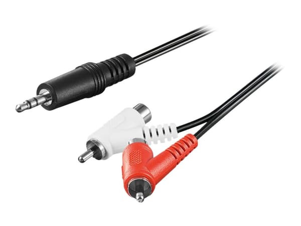 Wentronic Goobay 3,5mm-Klinke-/Cinch-Adapterkabel, Schwarz, 1.5 m - Klinke 3,5 mm-Stecker (3-Pin, Stereo) > 2x Cinch-Stecker (Audio links/rechts) (50
