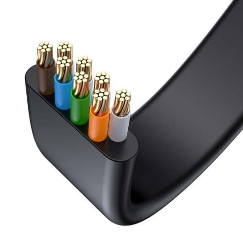 Baseus Network Cable High Speed (CAT6) of RJ45 (flat cable) 1 Gbps, 2m Black (WKJS000101)