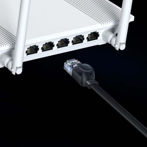 Baseus Network Cable High Speed (CAT6) of RJ45 (flat cable) 1 Gbps, 2m Black (WKJS000101)