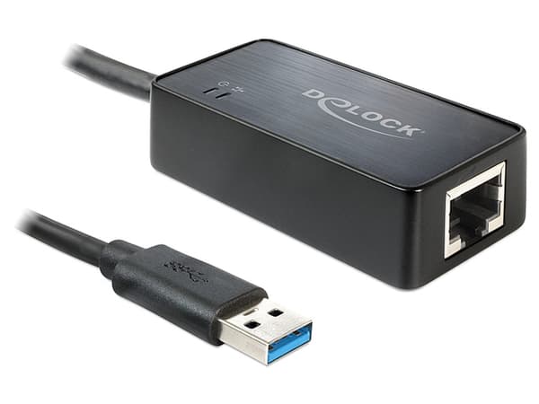 Delock Adapter USB 3.0 > Gigabit LAN 10/100/1000 Mbps Sort
