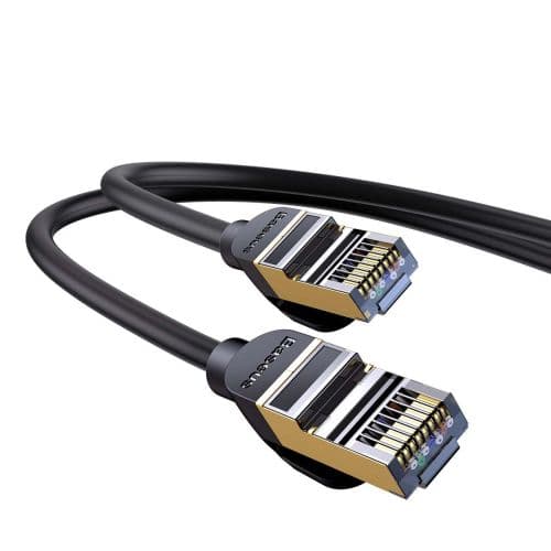 Baseus Network Cable High Speed (CAT7) of RJ45 (round cable) 10 Gbps, 1m Black (WKJS010101)