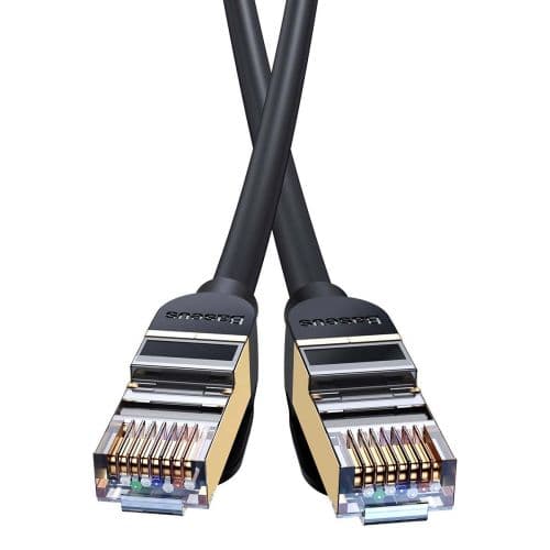 Baseus Network Cable High Speed (CAT7) of RJ45 (round cable) 10 Gbps, 1m Black (WKJS010101)