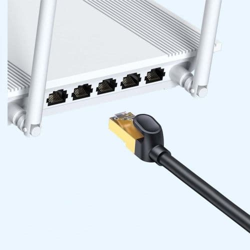 Baseus Network Cable High Speed (CAT7) of RJ45 (round cable) 10 Gbps, 1m Black (WKJS010101)