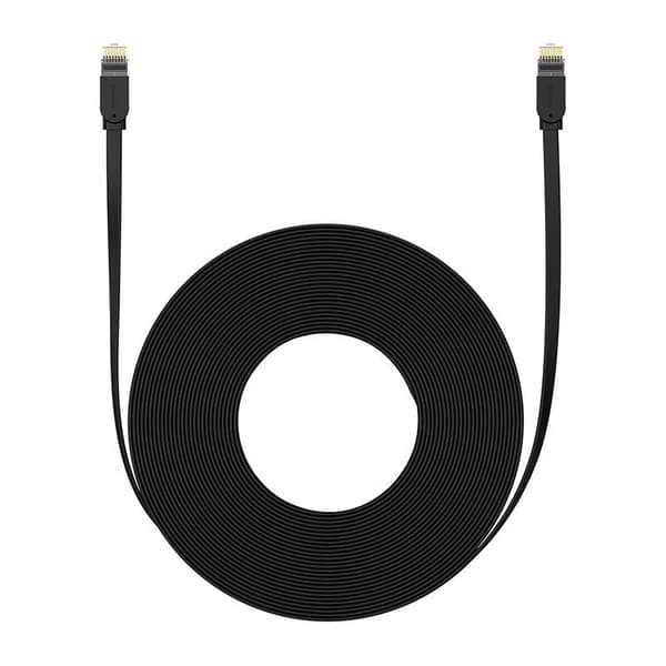 PATCH CORD UTP Baseus Cat6, fire din cupru, flat, viteza maxima 1 Gbps, PVC, 20m, negru "B00133205111-01" (timbru verde 0.18 lei) - 6932172637095