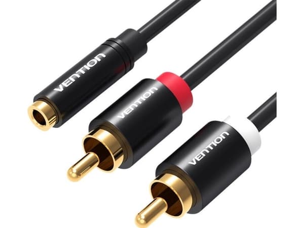 Kabel Vention Kabel audio 3,5mm żeński na 2x RCA męski 2m Vention VAB-R01-B200 czarny