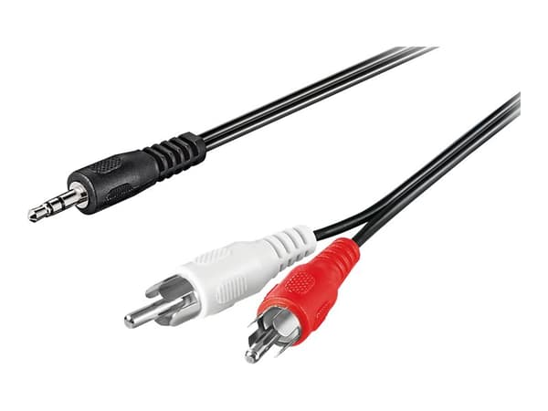 goobay - Lydkabel - mini-phone stereo 3.5 mm hann til RCA hann - 50 cm - skjermet - svart
