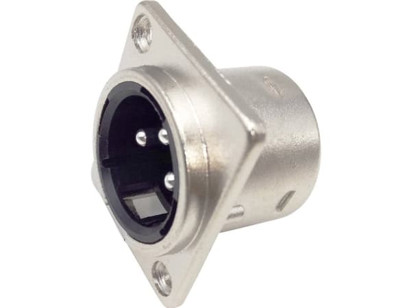 TRU COMPONENTS 1408818 XLR-stik Flangestik, kontakter lige Poltal: 3 Sølv 1 stk