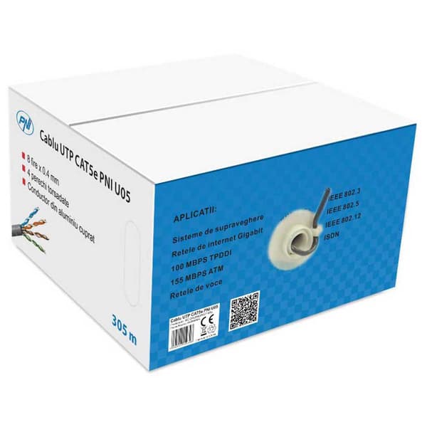Pni Rj 45 Utp Cat5e 305 M Kabel Utp Cat5e 305 M Grå