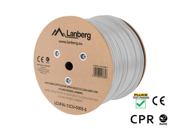 LANBERG CABLE UFTP CAT. 6A 305M WIRE CU LSZH GRAY
