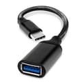 Miniatyrbild 1 av 4: USB-C till USB-A OTG Adapterkabel för BQ Mobile BQ-5565L Fest - USB C hane till USB A hona nylonflätad aluminium