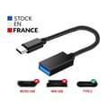 Miniatyrbild 3 av 4: USB-C till USB-A OTG Adapterkabel för Oppo F19 Pro - USB C hane till USB A hona nylonflätad aluminium