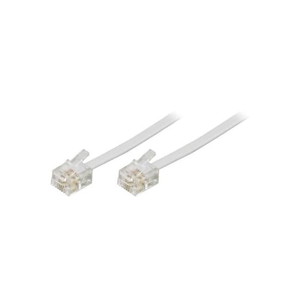 DELTACO telefonkabel RJ11-RJ11, 2 m, vit