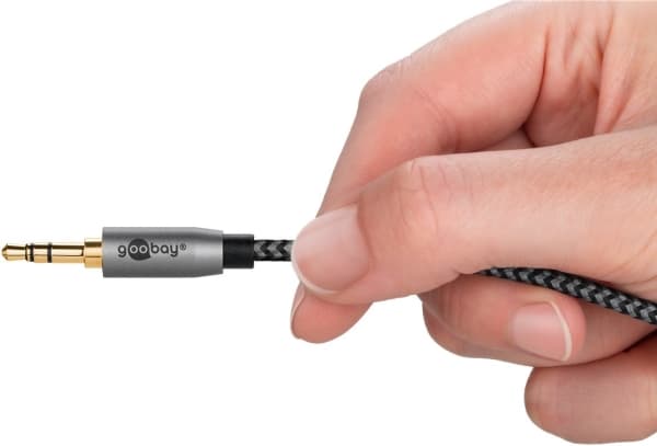 Goobay 65283, 3.5mm TRS, Hankjønn, 3.5mm TRS, Hankjønn, 5 m, Sort, Sølv