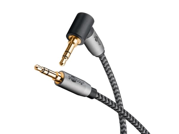Goobay 65283, 3.5mm TRS, Hankjønn, 3.5mm TRS, Hankjønn, 5 m, Sort, Sølv