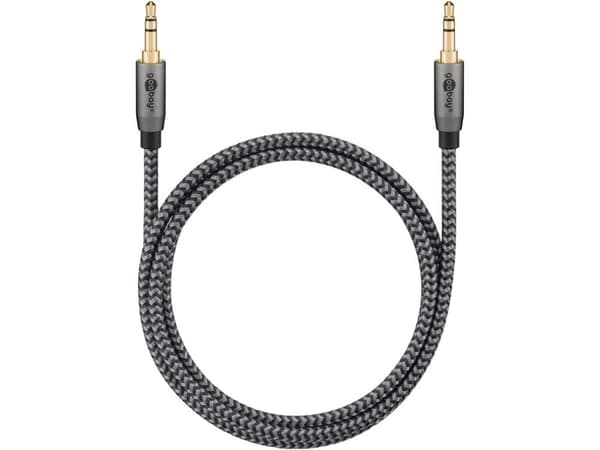 Goobay 65273, 3.5mm TRS, Hankjønn, 3.5mm TRS, Hankjønn, 1 m, Sort, Sølv