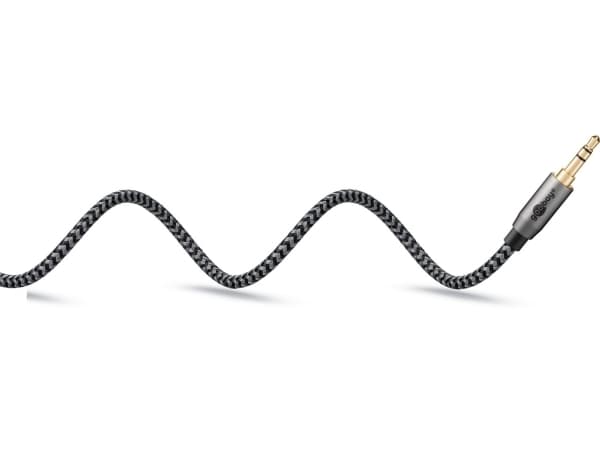 Goobay 65273, 3.5mm TRS, Hankjønn, 3.5mm TRS, Hankjønn, 1 m, Sort, Sølv