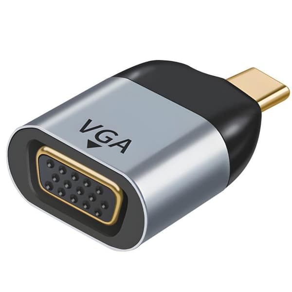 USB-C hane till VGA hona videoadapter 1080p Upplösning Kompakt grå