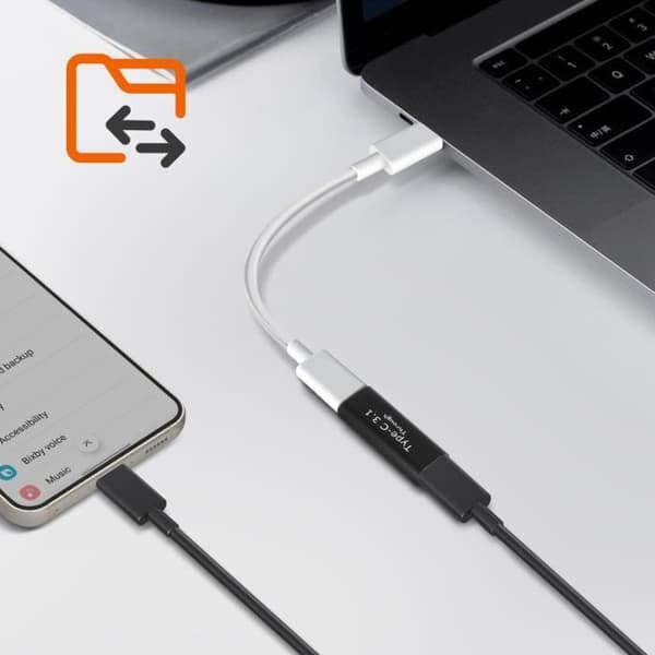 USB-C hona till USB-C hona förlängningsadapter Kompakt design Svart