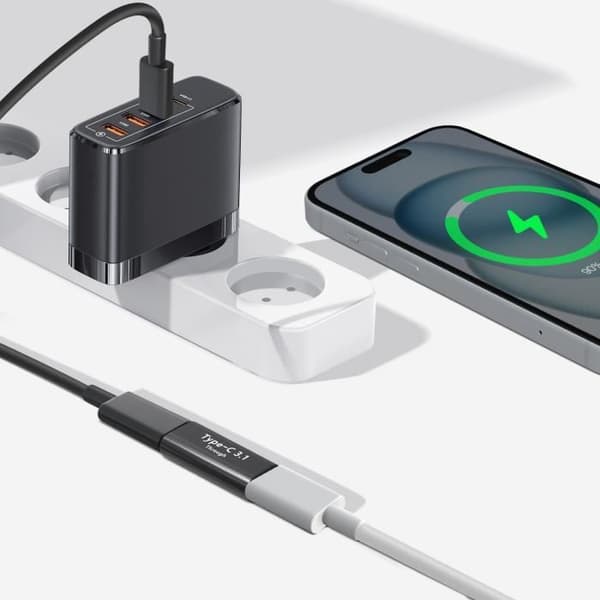 USB-C hona till USB-C hona förlängningsadapter Kompakt design Svart