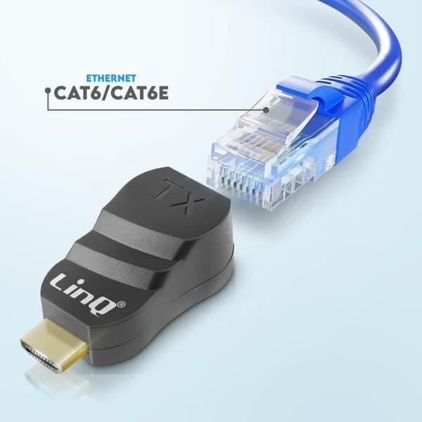 HDMI till Ethernet-förlängningsadapter 1080p HD-upplösning 30m räckvidd - LINQ
