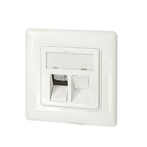 LogiLink indbygningsboks til 2 Keystone-stik, ren hvid (NK4054)