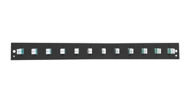 EFB-Elektronik udstyret frontpanel med 12 x LC Duplex kobling OM3 sort (SB-FP-S-12SC-S-OM3) mærke Sort